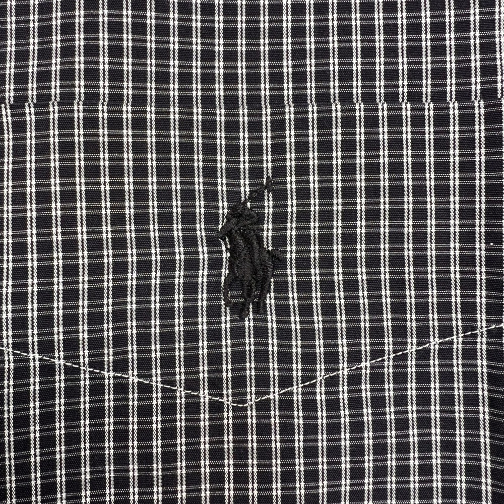VTG Ralph Lauren Yarmouth Gingham Button Shirt Men 16.5 32/33 Large Black Preppy